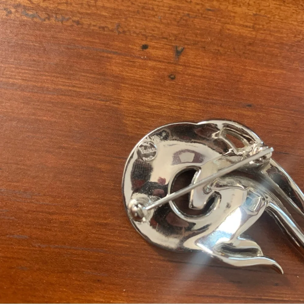 Vintage Alfred Philippe Crown Trifari Brooch Ribbon Fire like